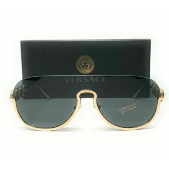 Ladies Versace Gold and Grey Metal Sunglasses!